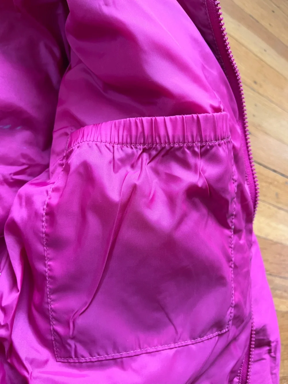Vintage 80s retro duck down ski jacket bubble coat pink cropped M mountain goat